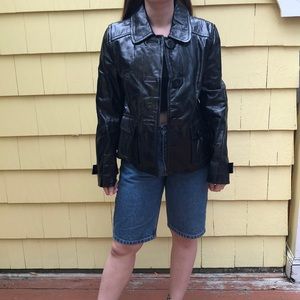 Talbots PS patent leather short coat
